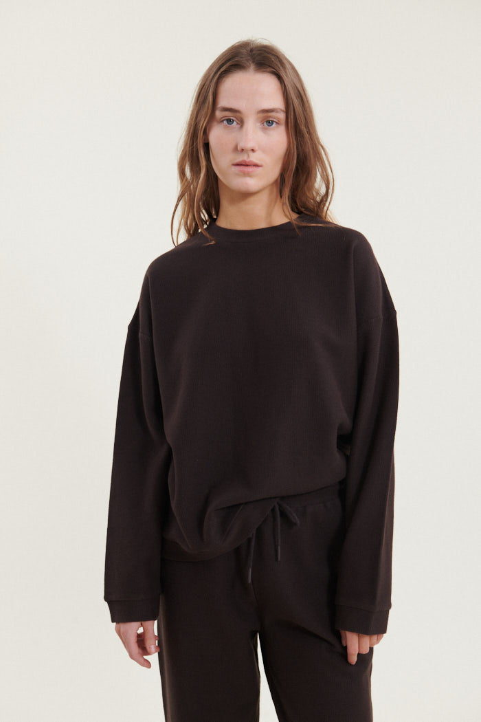 Basic Apparel Kat Sweat Shirt Sweatshirts & hoodies 709 Chocolate torte